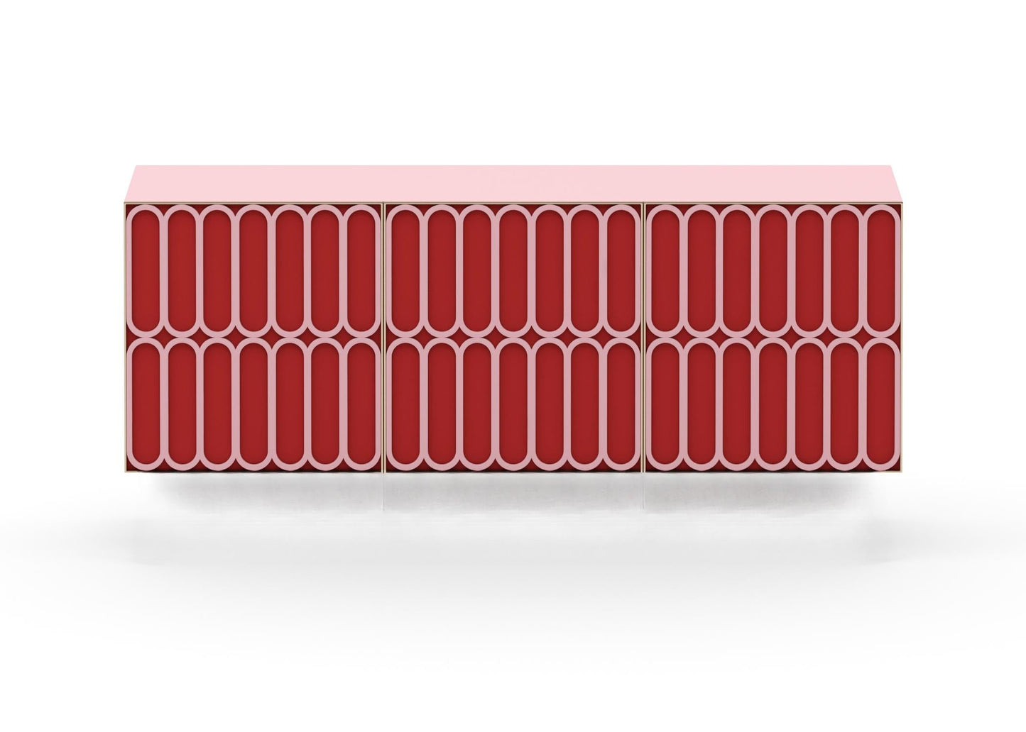 Red Geometric Modern TVcabinet