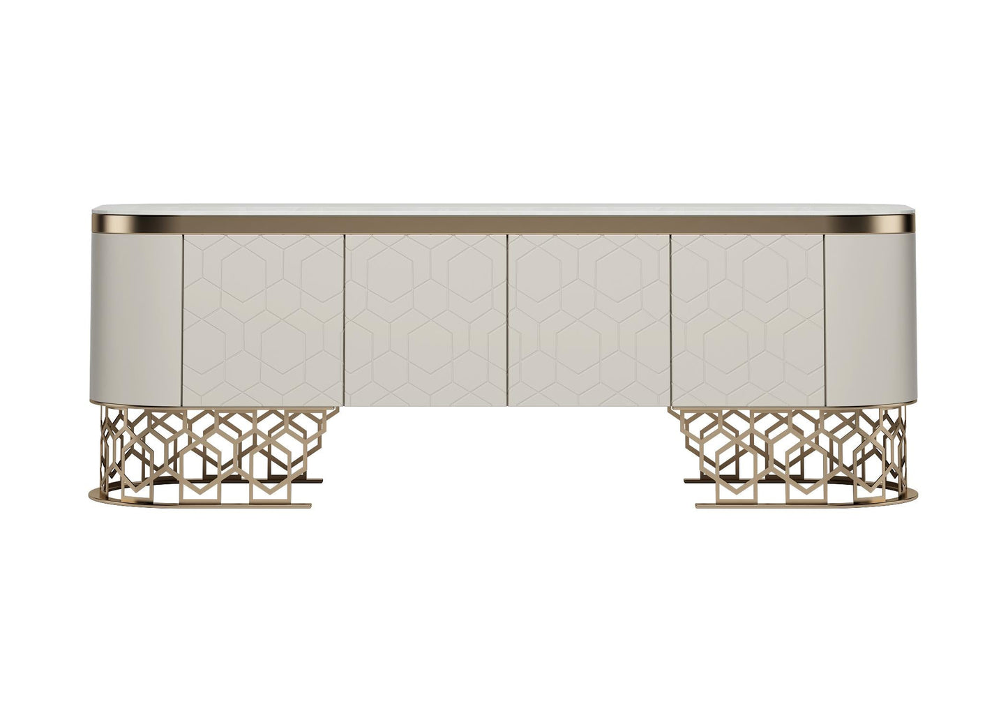 Geometric Metal Console Table TVcabinet
