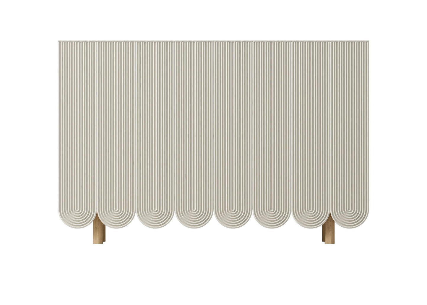 Beige Pleated Curtain TVcabinet