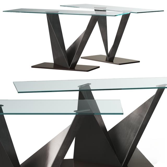 Modern Geometric Glass Table TVcabinet