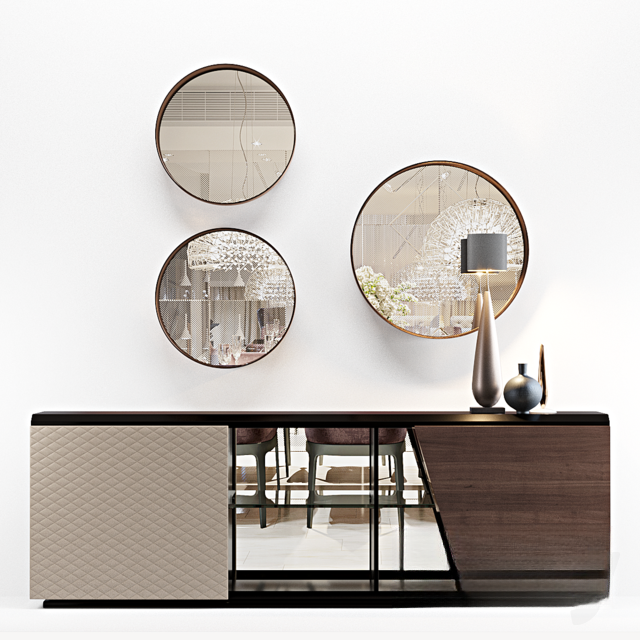Round Mirror Modern TVcabinet