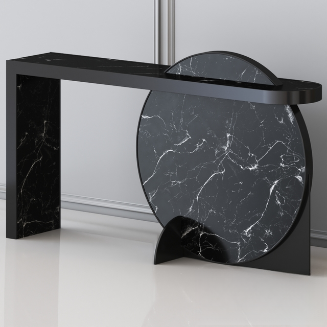 Marble Black Console Table TVcabinet