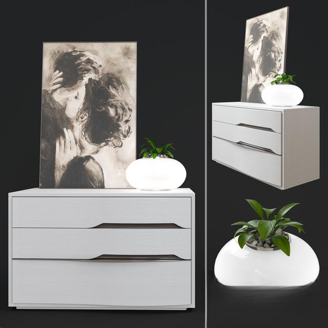 Modern White Chest TVcabinet