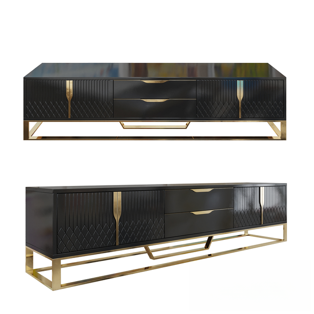 Black Gold Modern TV Stand TVcabinet