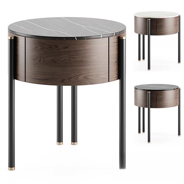 Round Wooden Modern bedsidetable
