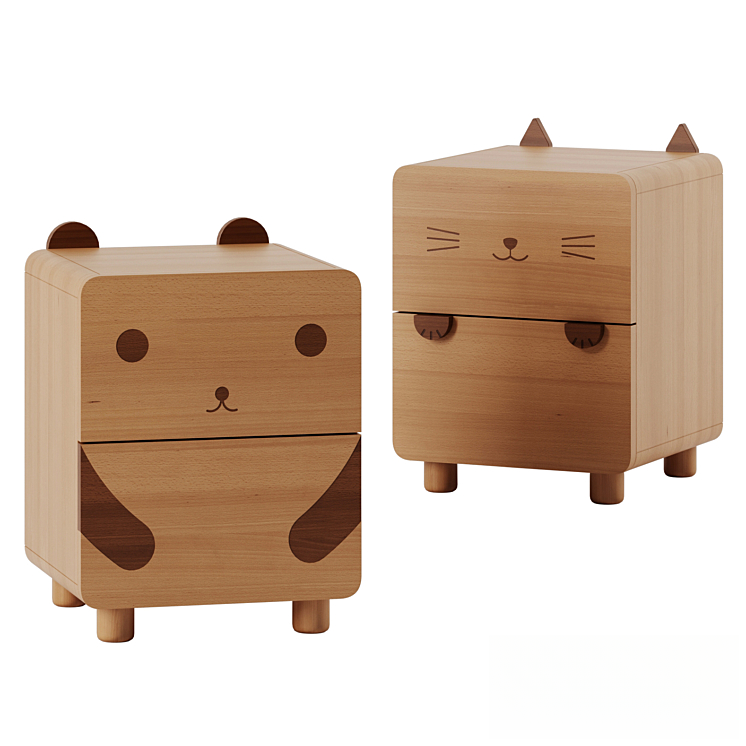 Cute Cartoon Animal Nightstand bedsidetable