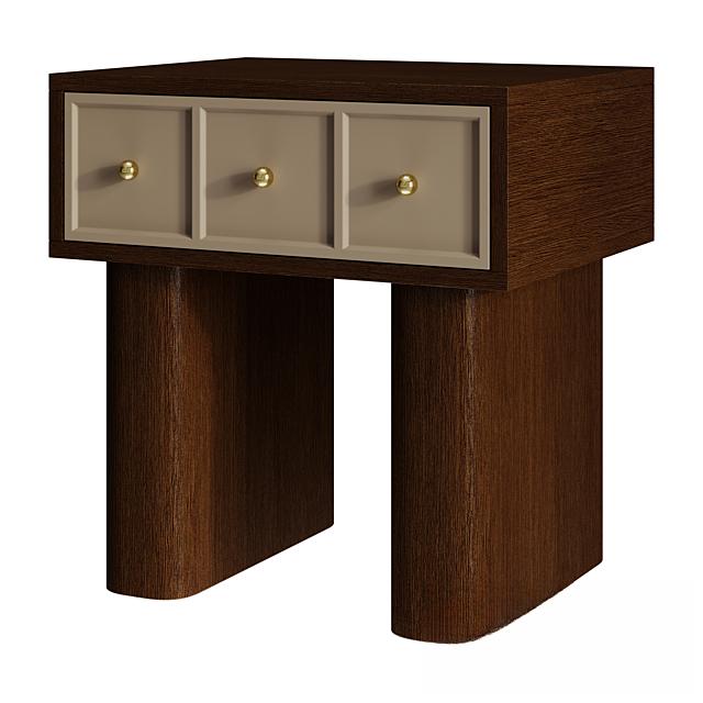 Brown Wooden Modern Nightstand bedsidetable