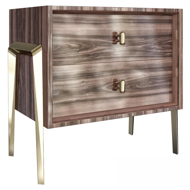 Wooden Metal Nightstand bedsidetable