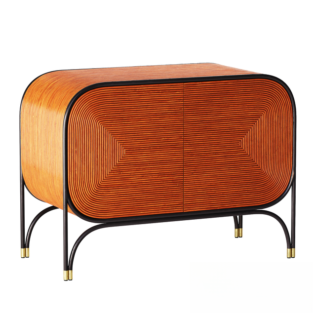 Wooden Metal Modern Cabinet bedsidetable