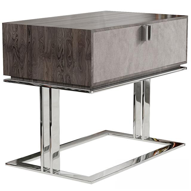 Modern Wood Metal Nightstand bedsidetable