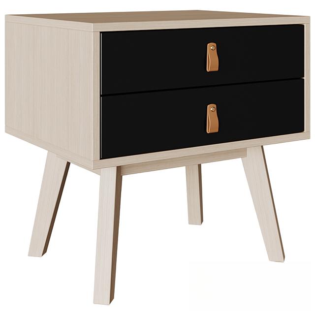 Black Drawer Modern Nightstand bedsidetable