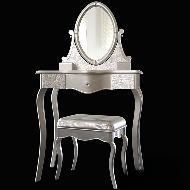 Silver Vanity Set dresser