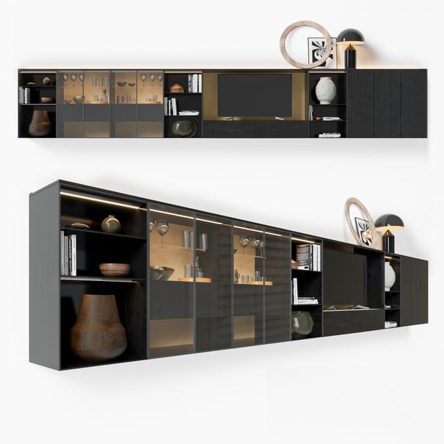 Modern Black Wall Cabinet rack