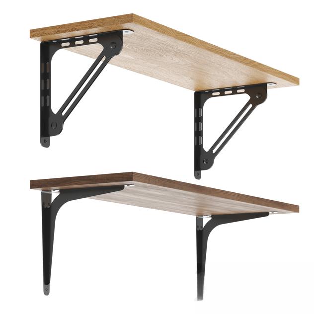Wooden Shelf with Black Brackets rack