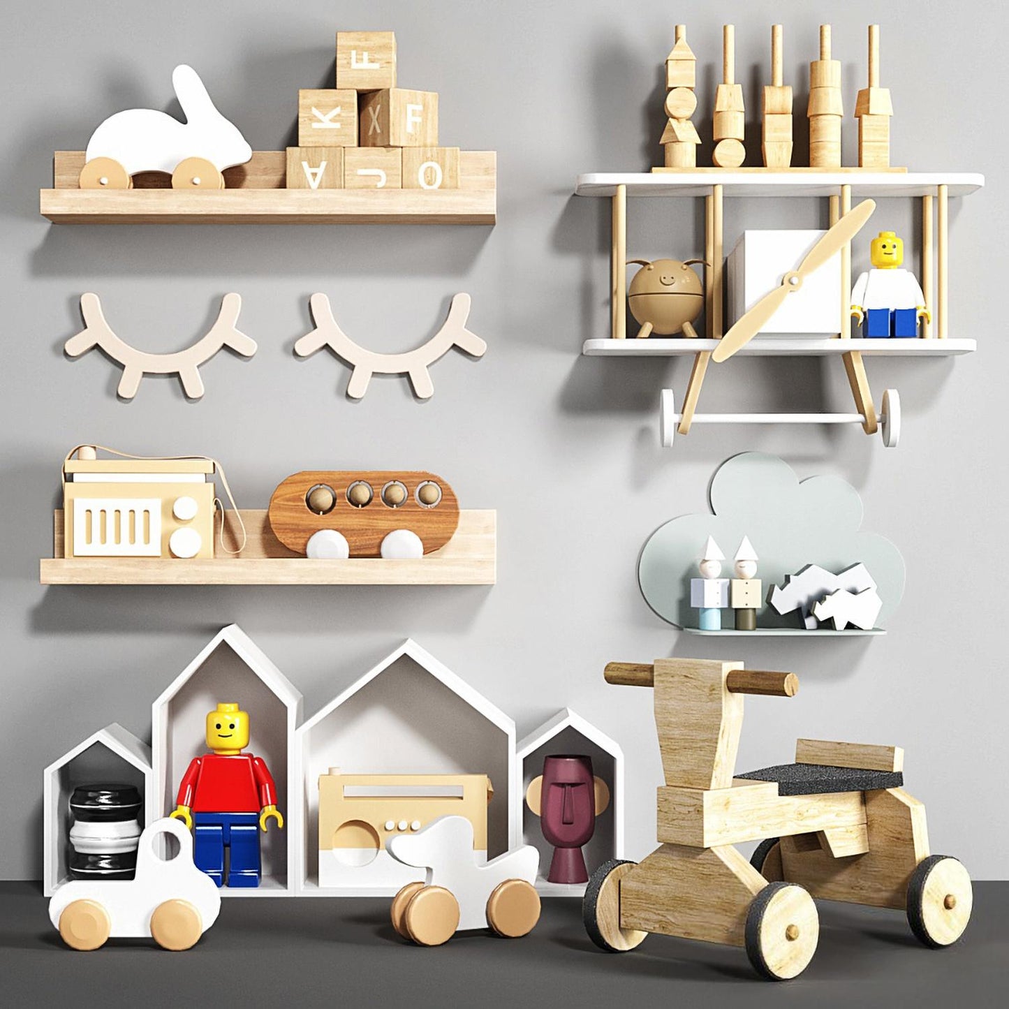 Wooden Toy Shelf