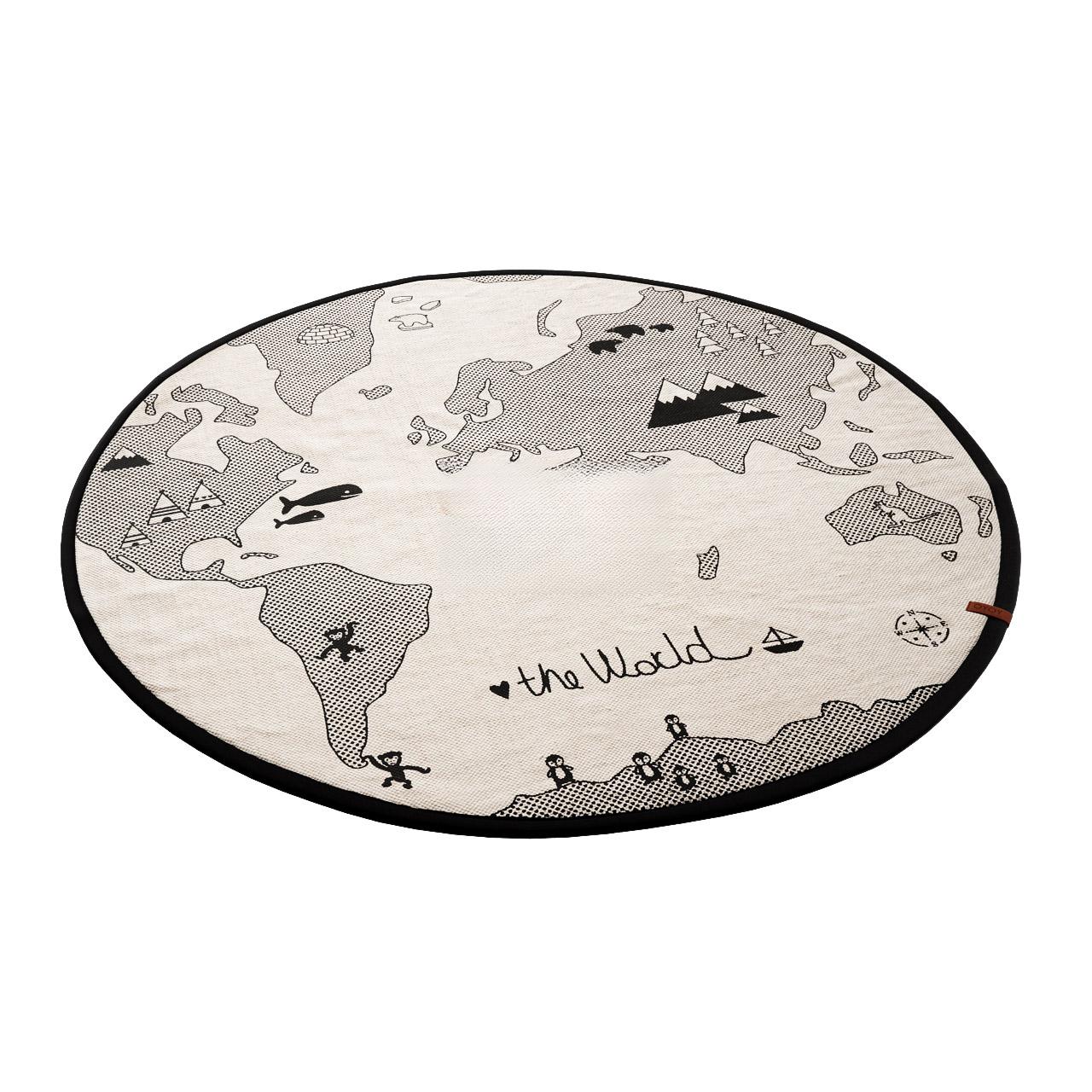 World Map Round Rug