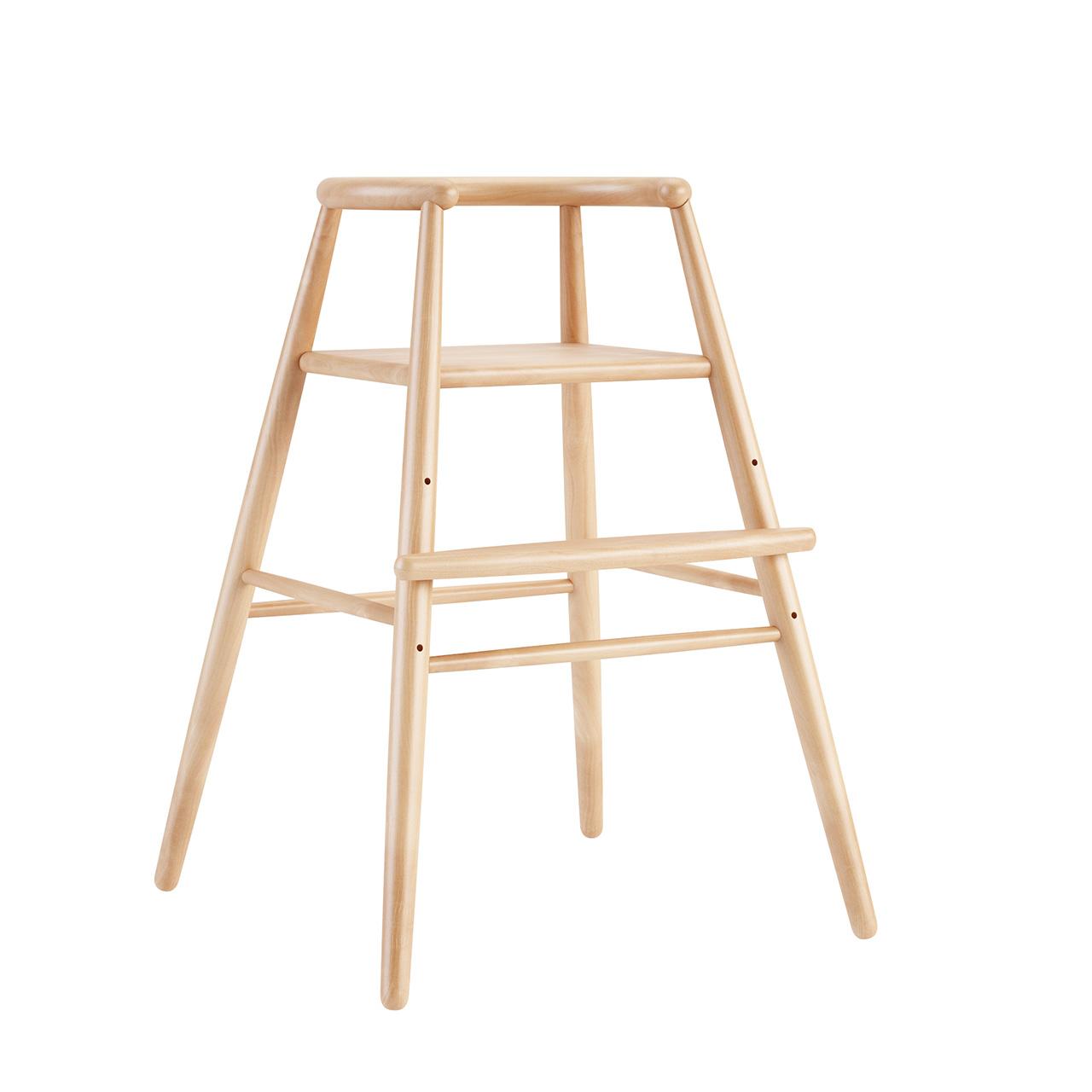 Wood three step ladder