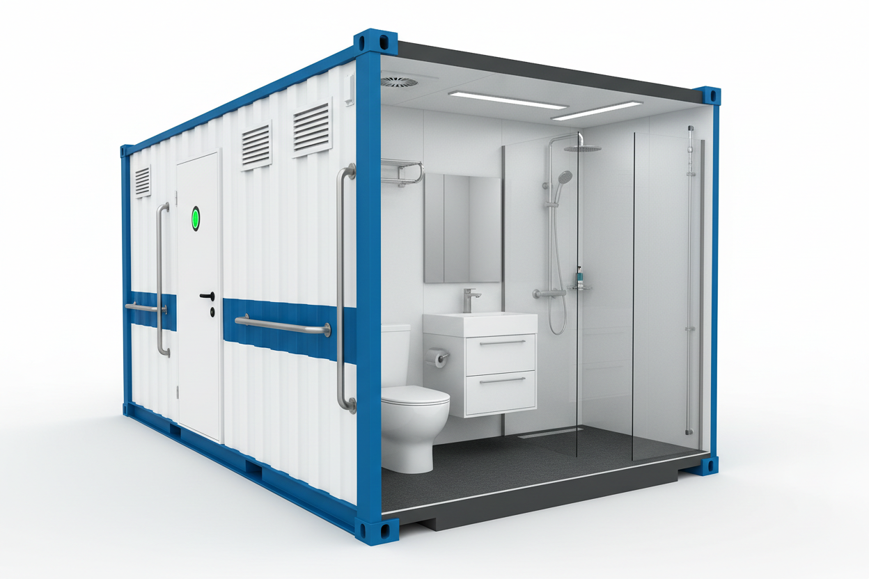 Container Bathroom/Toilet Unit 3D Rendering