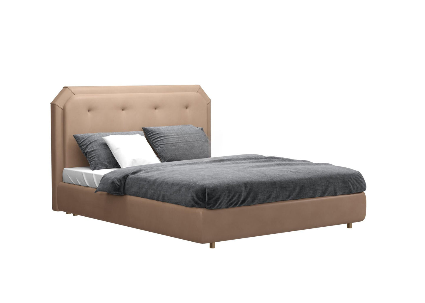 Beige Upholstered Bed bed