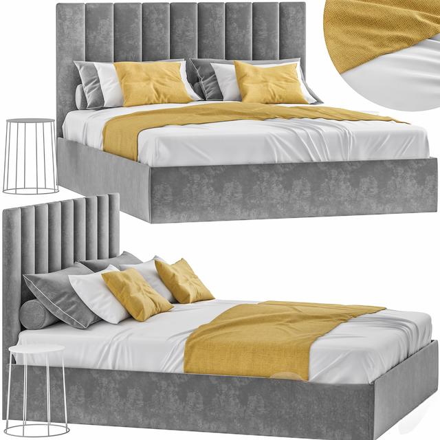 Grey Velvet Bed bed