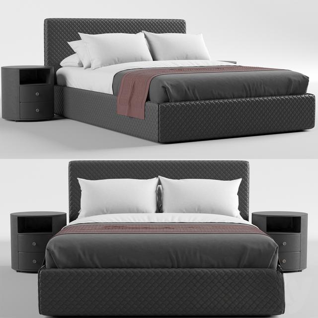 Black Quilted Bed bed