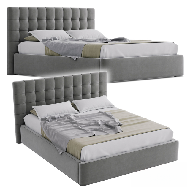 Grey Velvet Bed bed