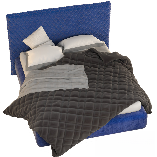 Blue Quilted Bed bed