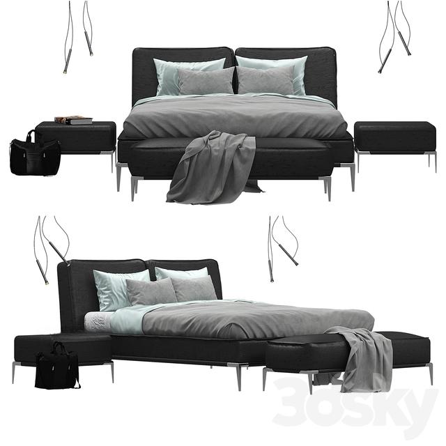 Modern Leather Bed bed