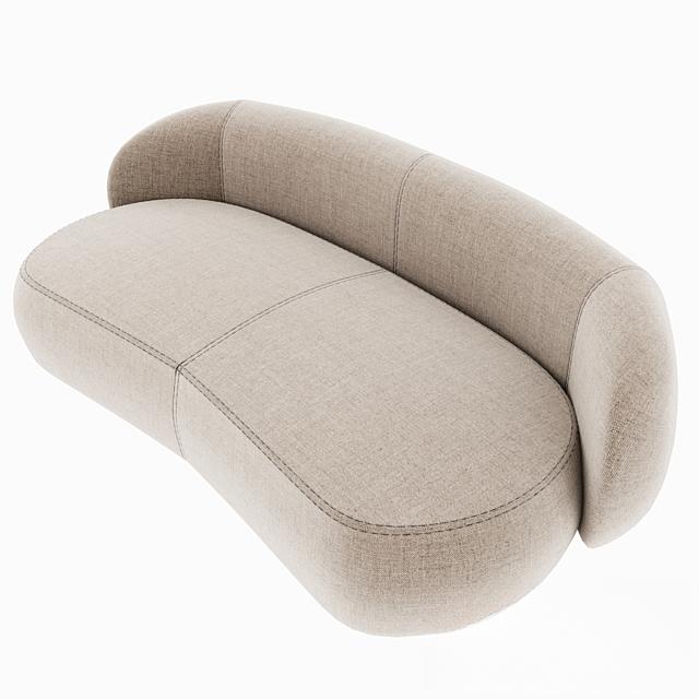 Curved beige sofa sofa