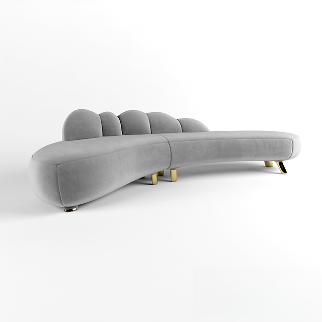 Grey Curved Modern sofa