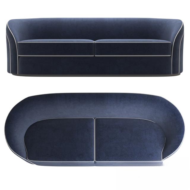 Curved Dark Blue Sofa sofa