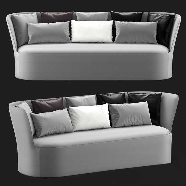 Curved Gray Sofa sofa
