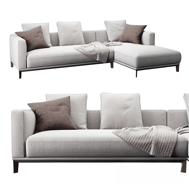 L-shaped gray sofa sofa