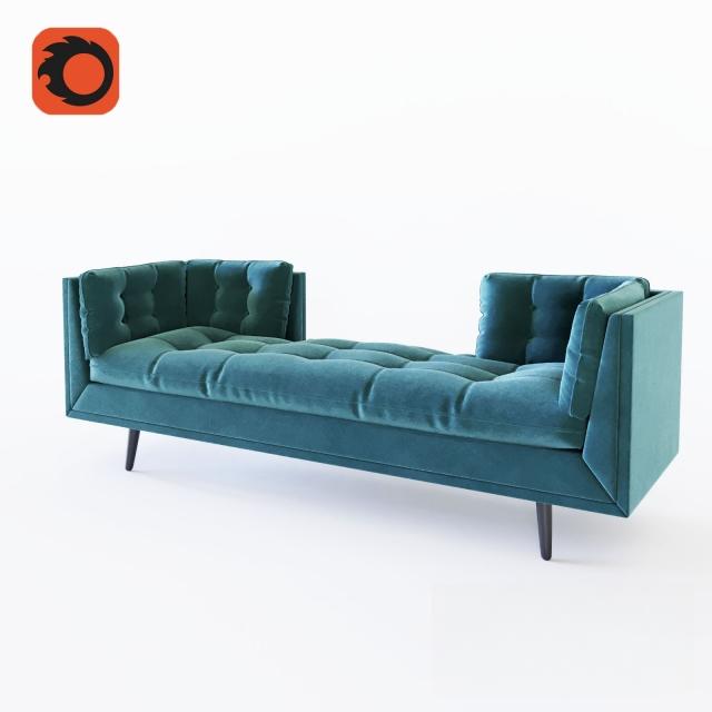Teal Velvet Modern sofa