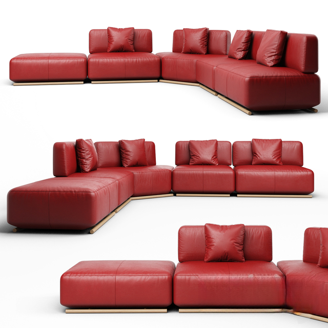 Red Leather Modern Sofa sofa