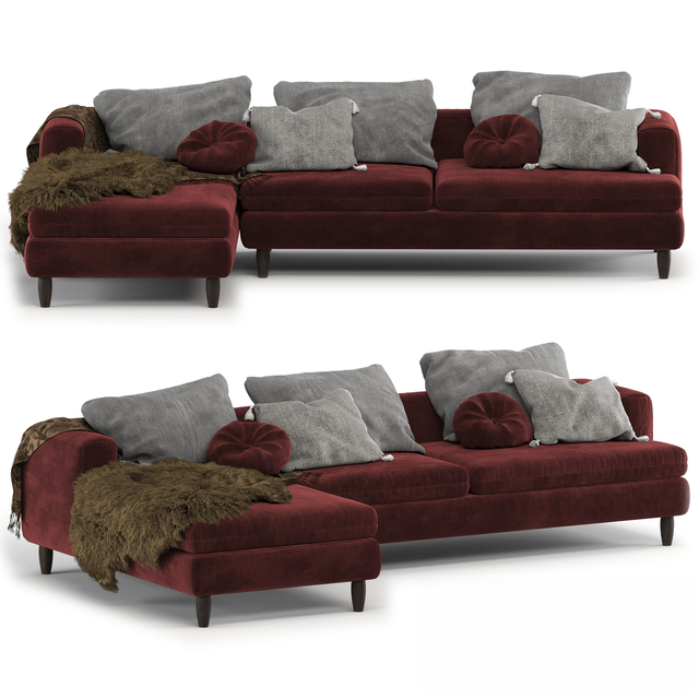 MaroonL-shaped Sofa sofa