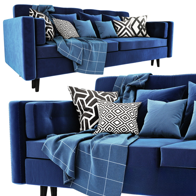 Blue Velvet Modern Sofa sofa