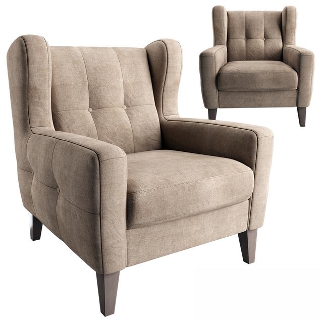 Beige Tufted Armchair singlesofa