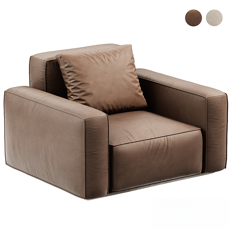 Brown Leather Modern singlesofa