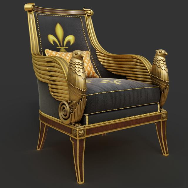 Ornate Gold Chair singlesofa