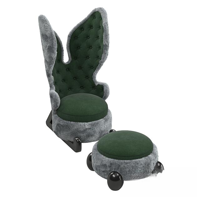 Green Fuzzy Chair singlesofa