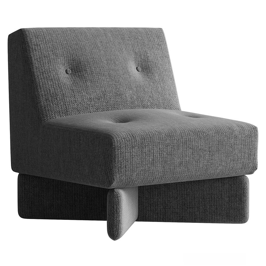 Grey Button Tufted Chair singlesofa