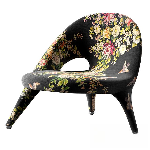 Floral Pattern Modern Chair singlesofa