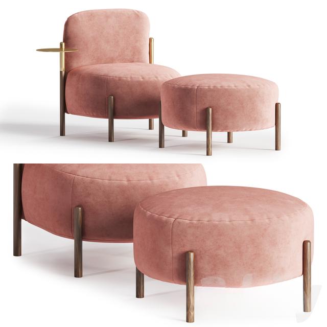 Velvet Pink Modern singlesofa