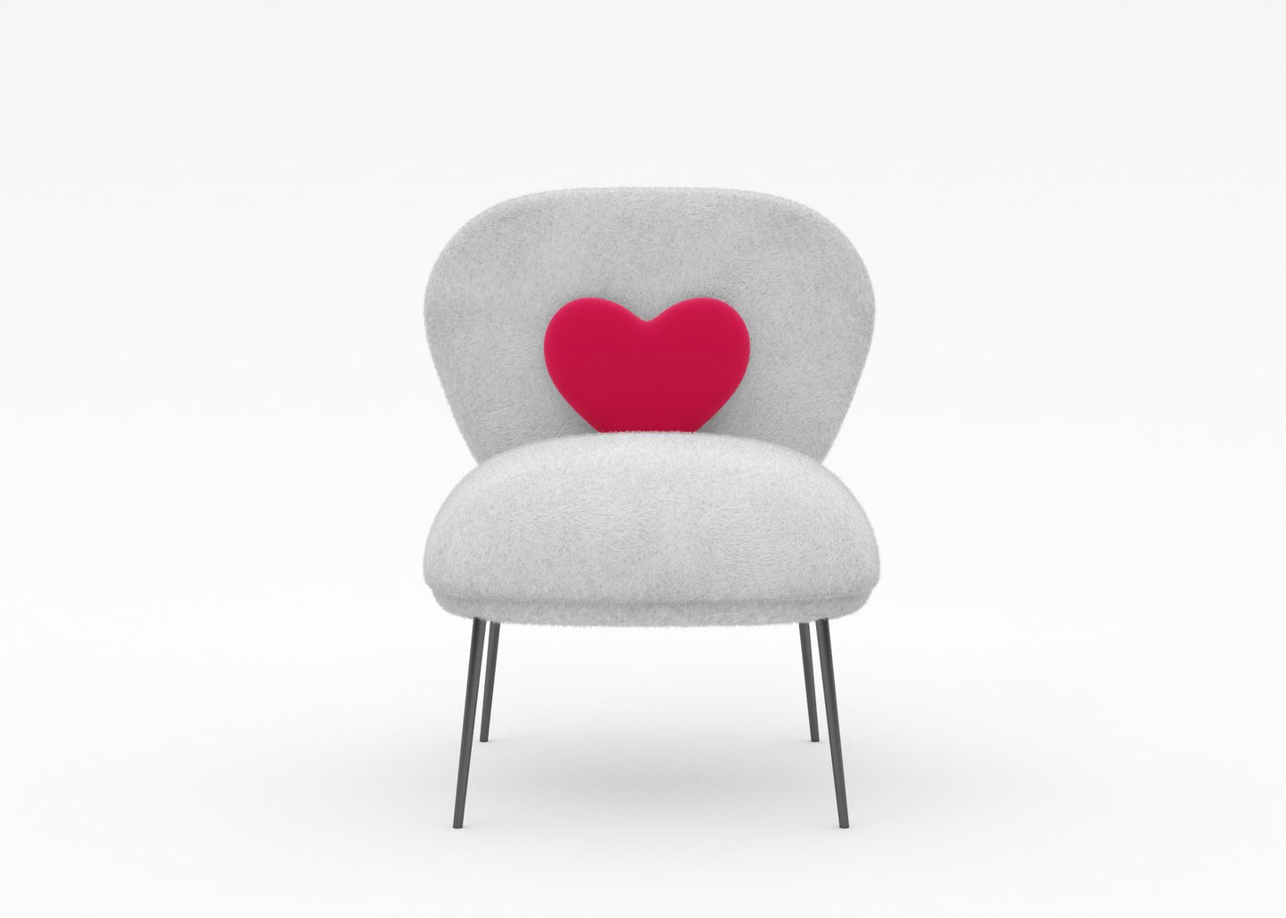 Heart Gray Chair singlesofa