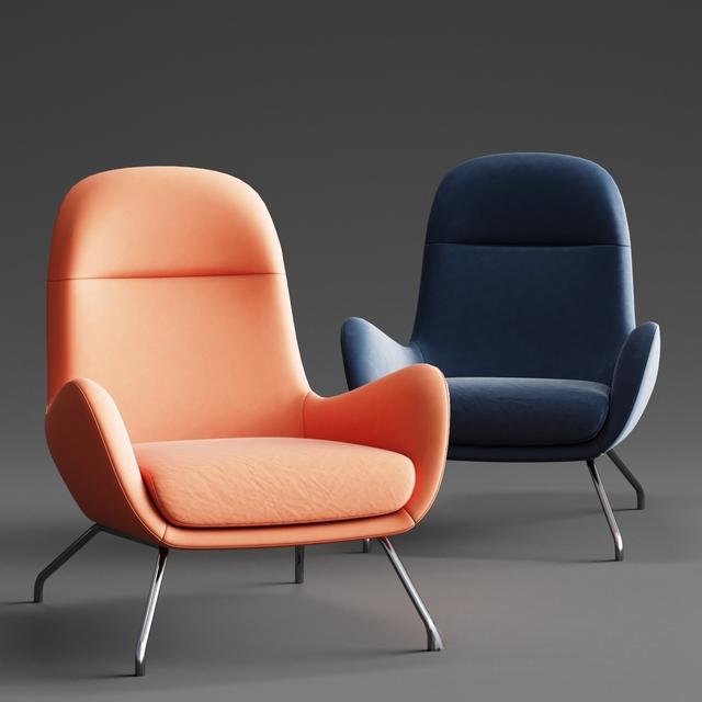 Orange Blue Modern singlesofa