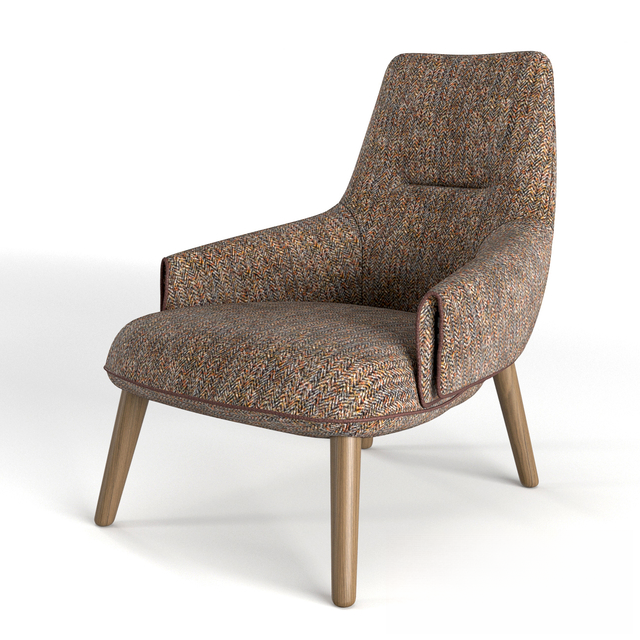 Modern Brown Armchair singlesofa
