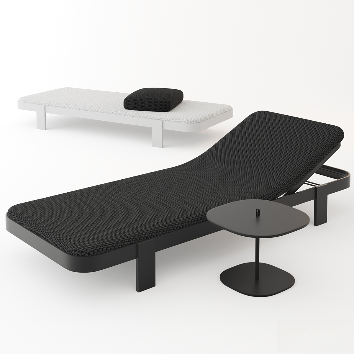 Black Lounge Bed singlesofa