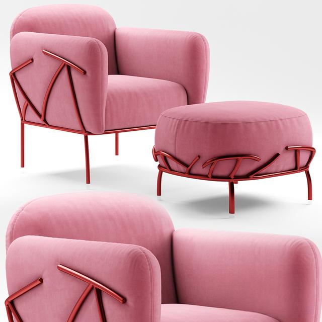 Pink Modern Chair singlesofa