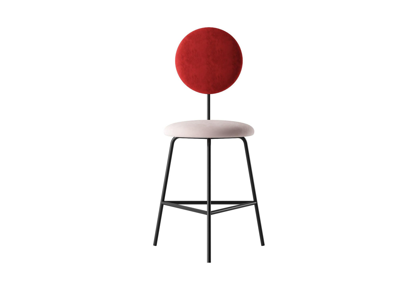 Round Red Modern singlesofa
